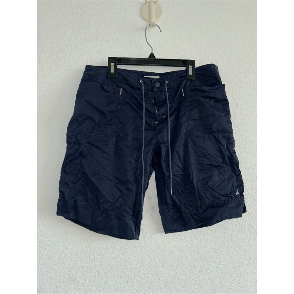 Nautica Women’s Solid Blue Swim Board Shorts Trunks 8Inseam Drawstring M